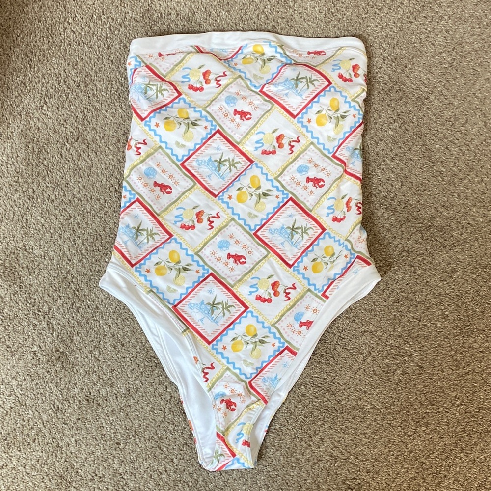 A&F Marina One-Piece Swimsuit Tile Print